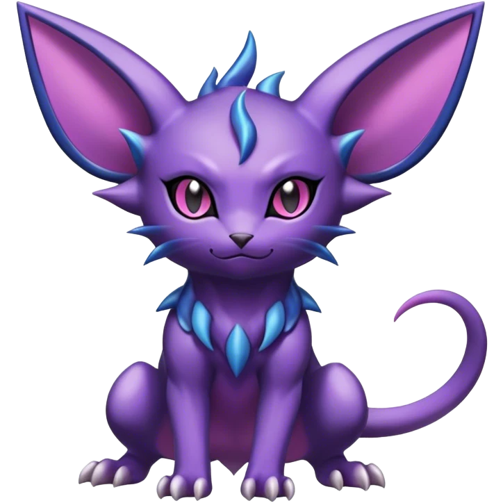 Shiny Dark Cute Edgy Cool Espeon-Haunter-Nidorino-Liepard-Nidoking-fusion-hybrid full body  emoji