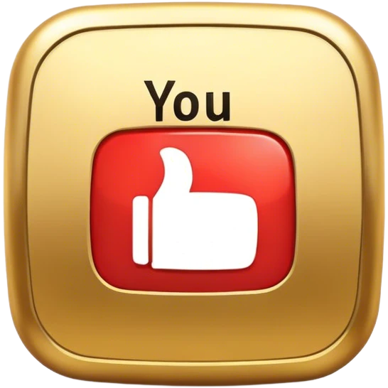 Golden YouTube button emoji