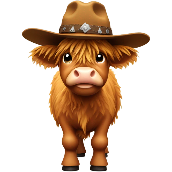 Highland cow with a cowboy hat emoji