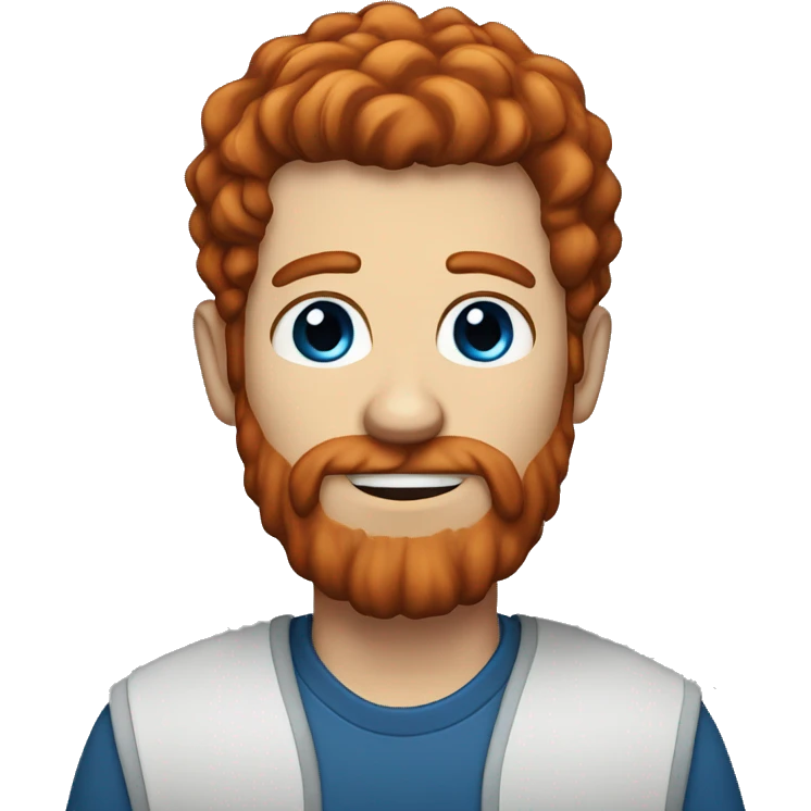 Tall guy with beard, red hair , red beard, and blue eyes emoji