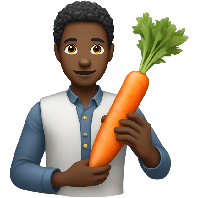 Black person holding carrot  emoji