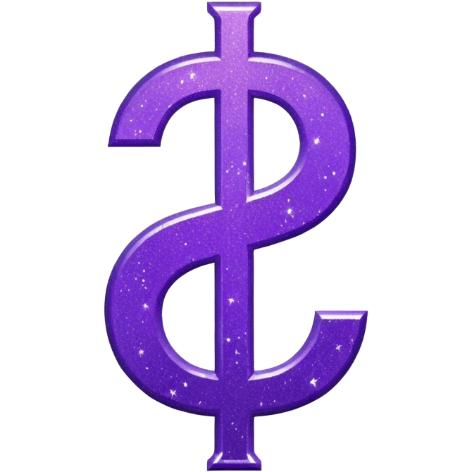 symbol money $ glitter purple emoji