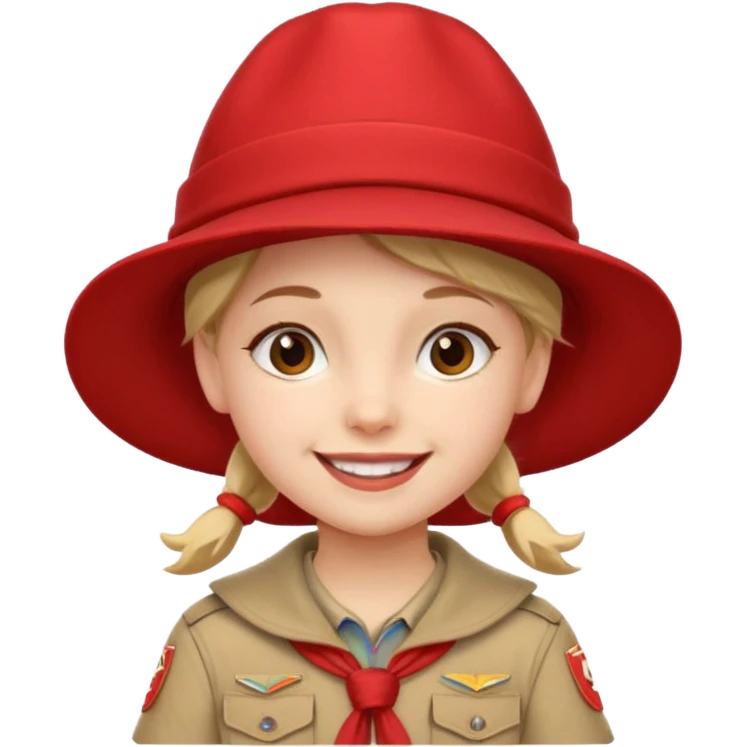 scout girl with red scout hat emoji