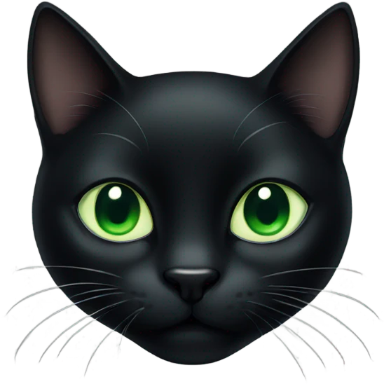 Black cat with green eyes  emoji