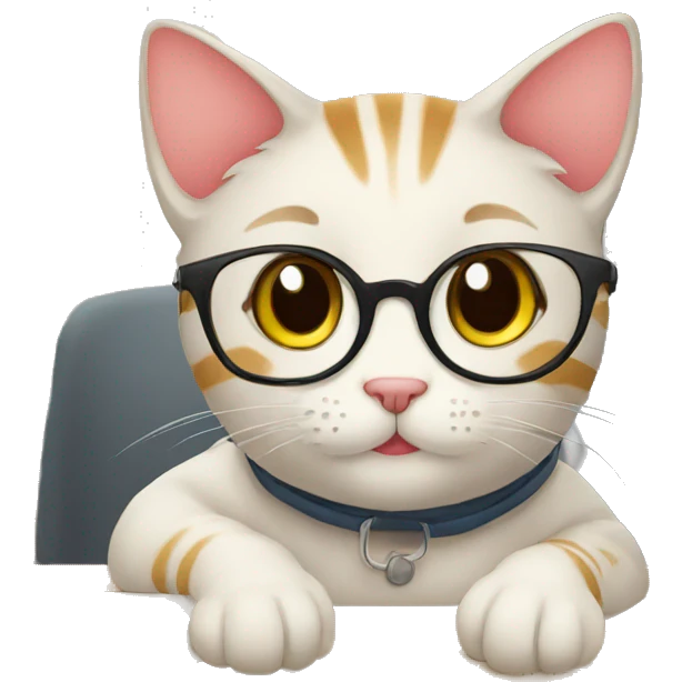 cute cat student emoji