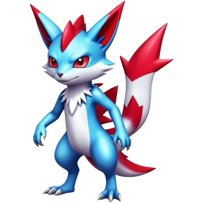 Cool Shiny Digimon-Sneasel-Zangoose-hybrid full body emoji
