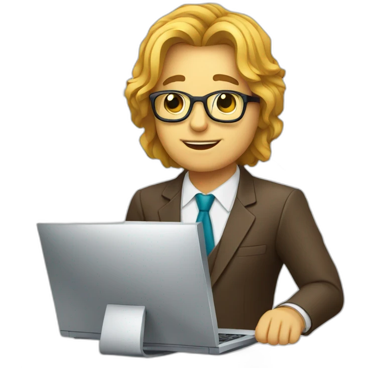 crypto trader with computer and charts emoji