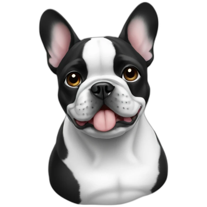 French-bulldog-Black and white emoji
