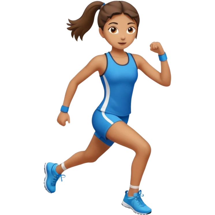 A young girl does sports emoji