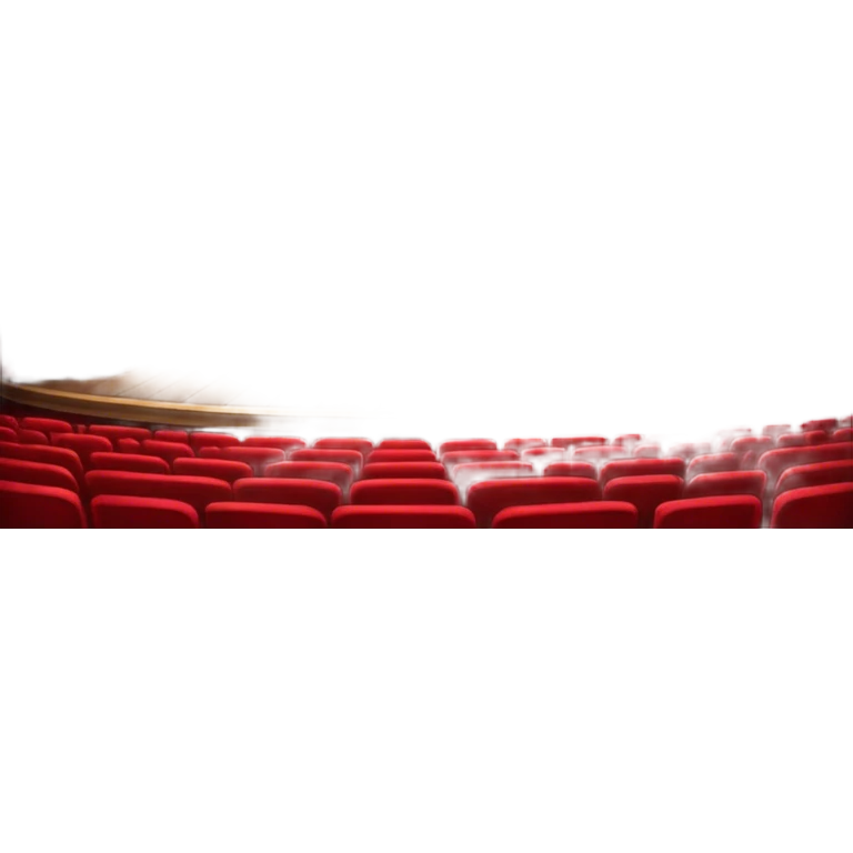 An icon depicting a grand theater stage with heavy curtains, spotlight shining on the performers, and an audience eagerly watching. The scene conveys the drama and excitement of live performances, with dramatic lighting and atmosphere. transparent background. emoji