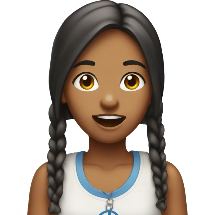 girl sticking tongue out holding peace sign emoji