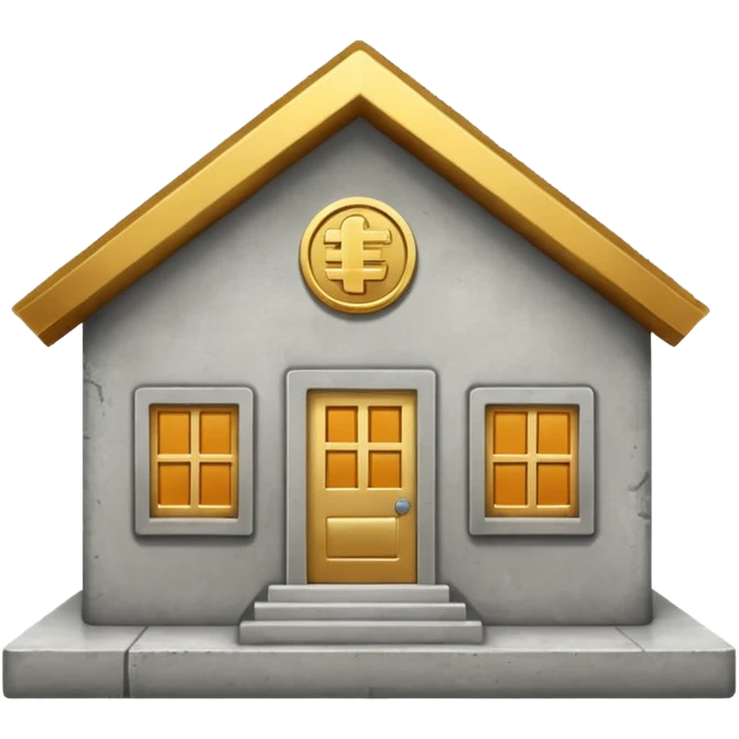 coin concrete house emoji