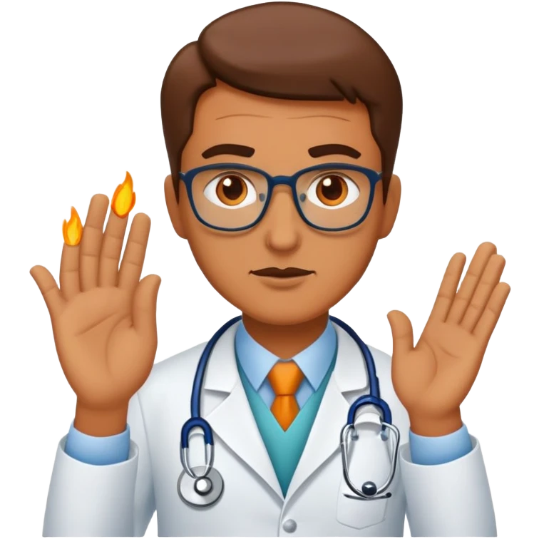 Doctor psychologist ridiculing human vices, sins and mistakes emoji
