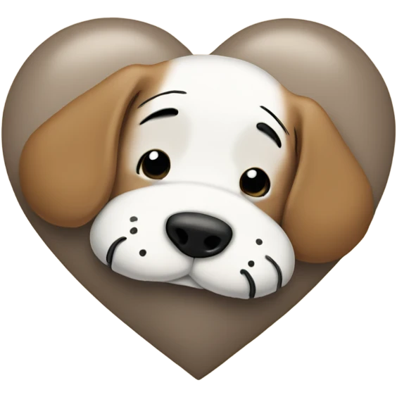 Snoopy laying on a beige heart  emoji