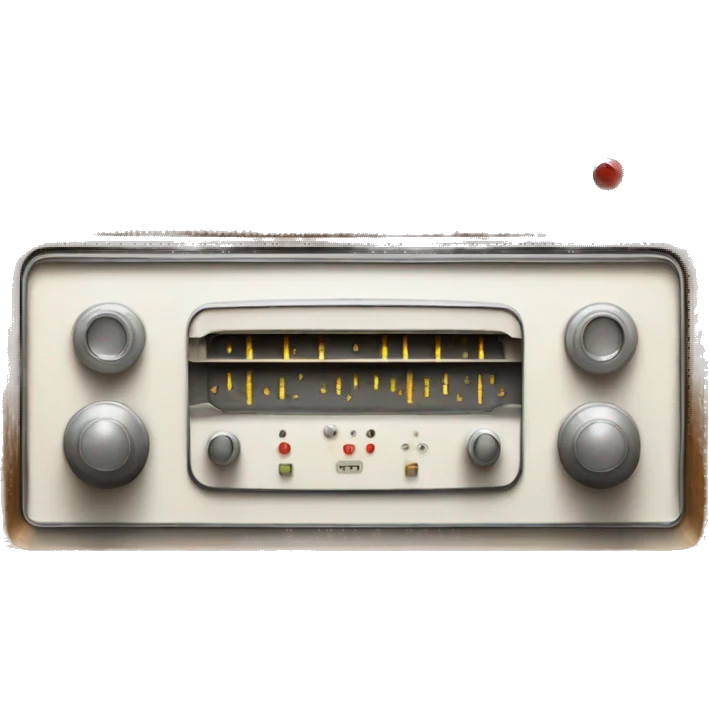 white vintage radio receiver emoji