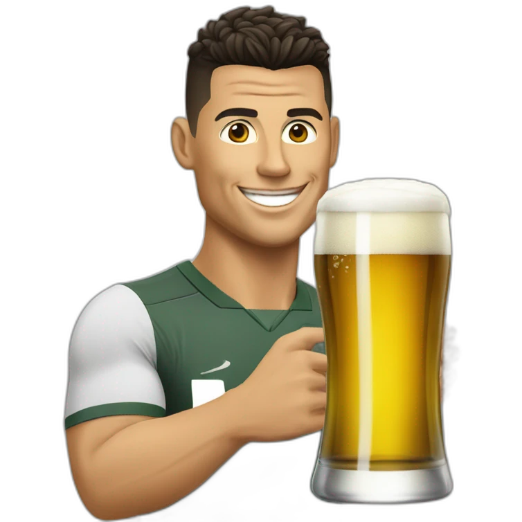 Ronaldo avec une bière emoji
