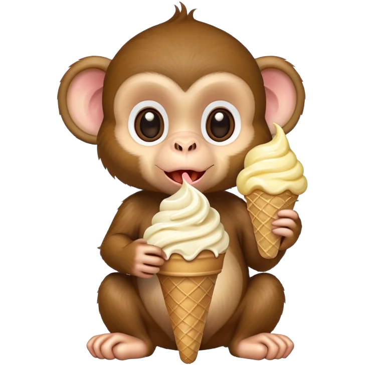 Baby monkey holding an ice cream cone  emoji