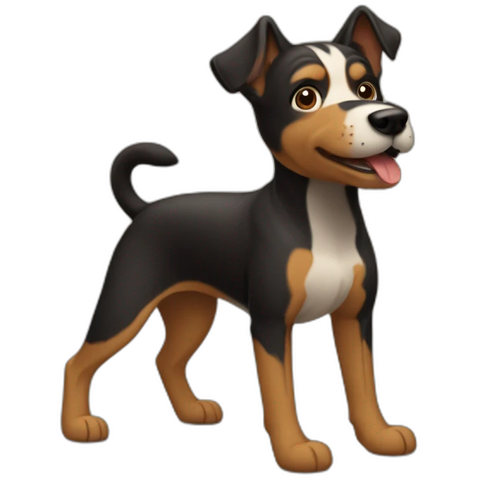 Perro marrón y negro callejero emoji