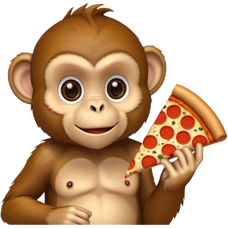 Monkey eating pizza emoji