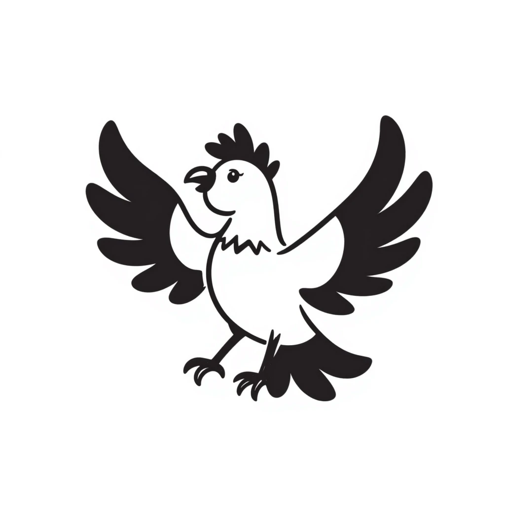 cool phoenix, hand drawn doodle style emoji