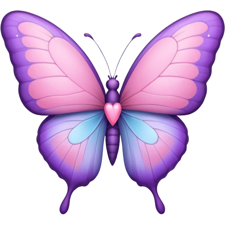 pastel heart with a butterfly emoji