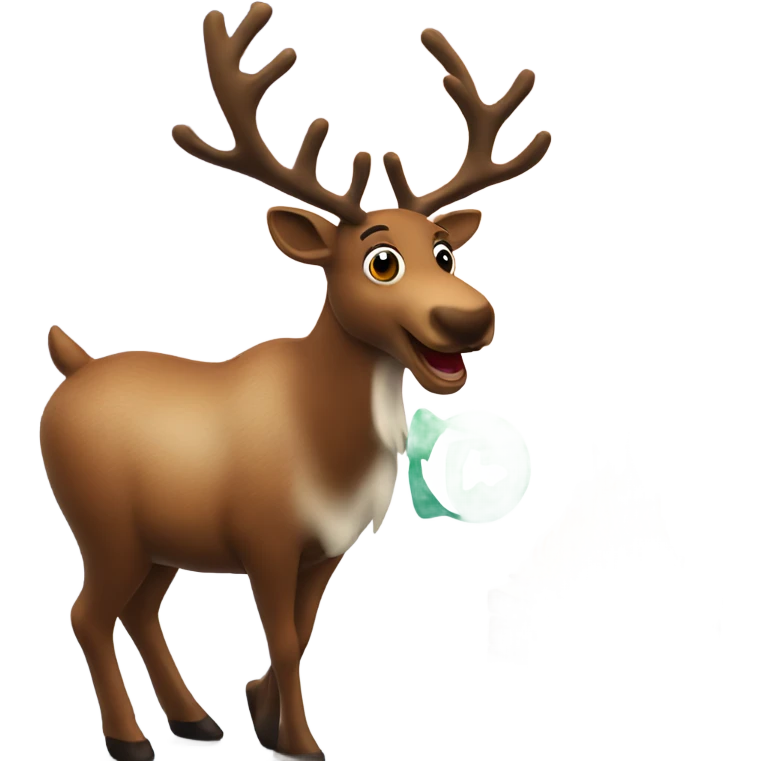 reindeer next to house made of fire  emoji