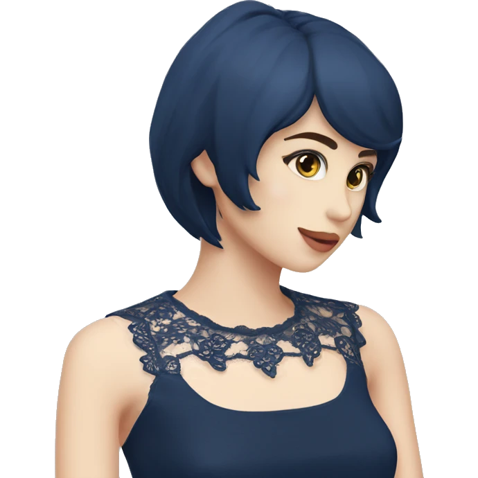  Navy blue top with lace emoji