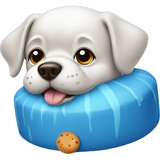dog, blue, food emoji
