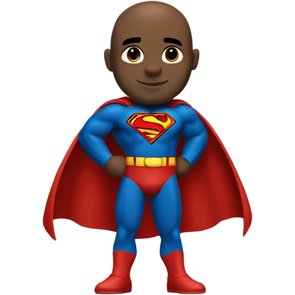 Black bald Superman  emoji