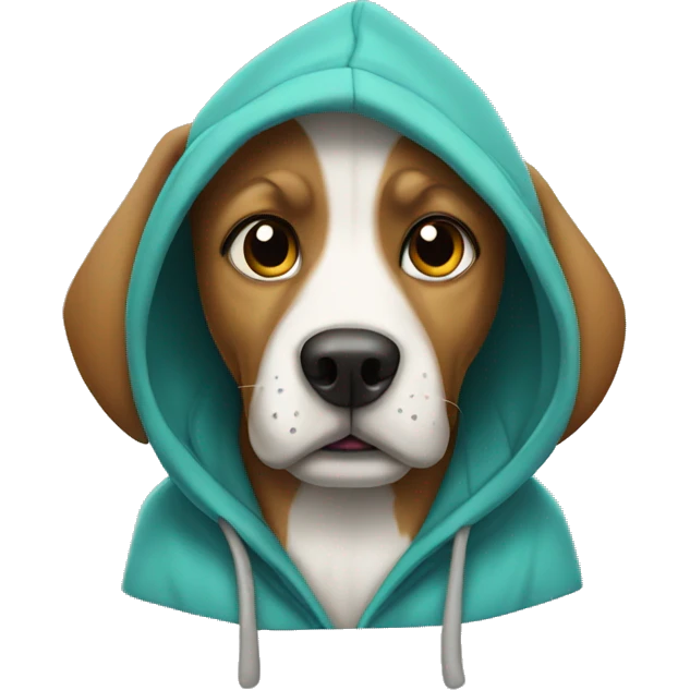 Dog wearing a hoodie emoji