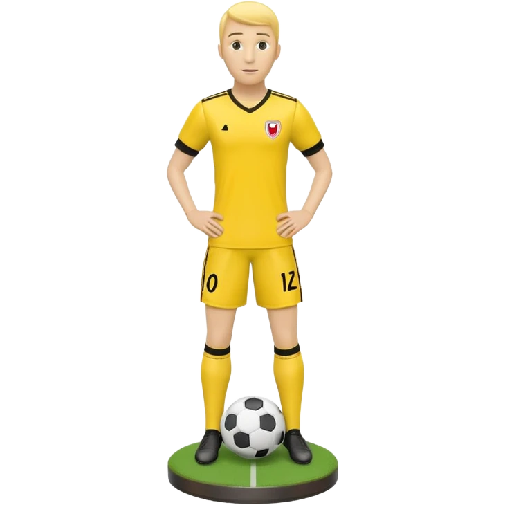 create an emoji of a yellow soccer free kick mannequin emoji