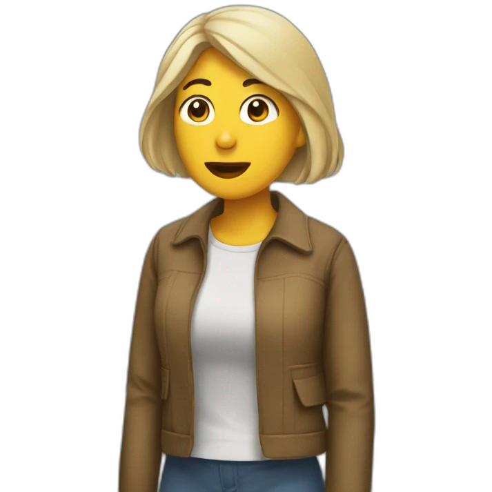 mujer parada llorando emoji