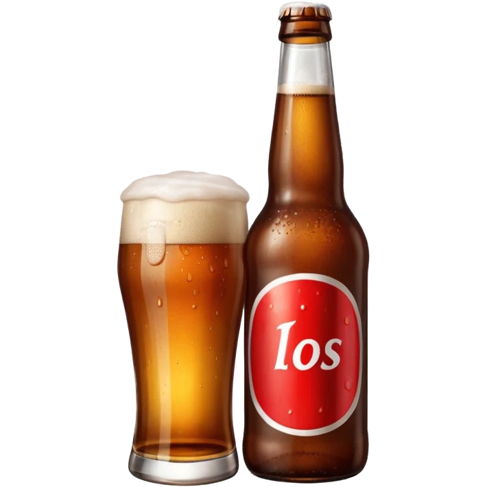 generic brown beer bottle with a red label emoji