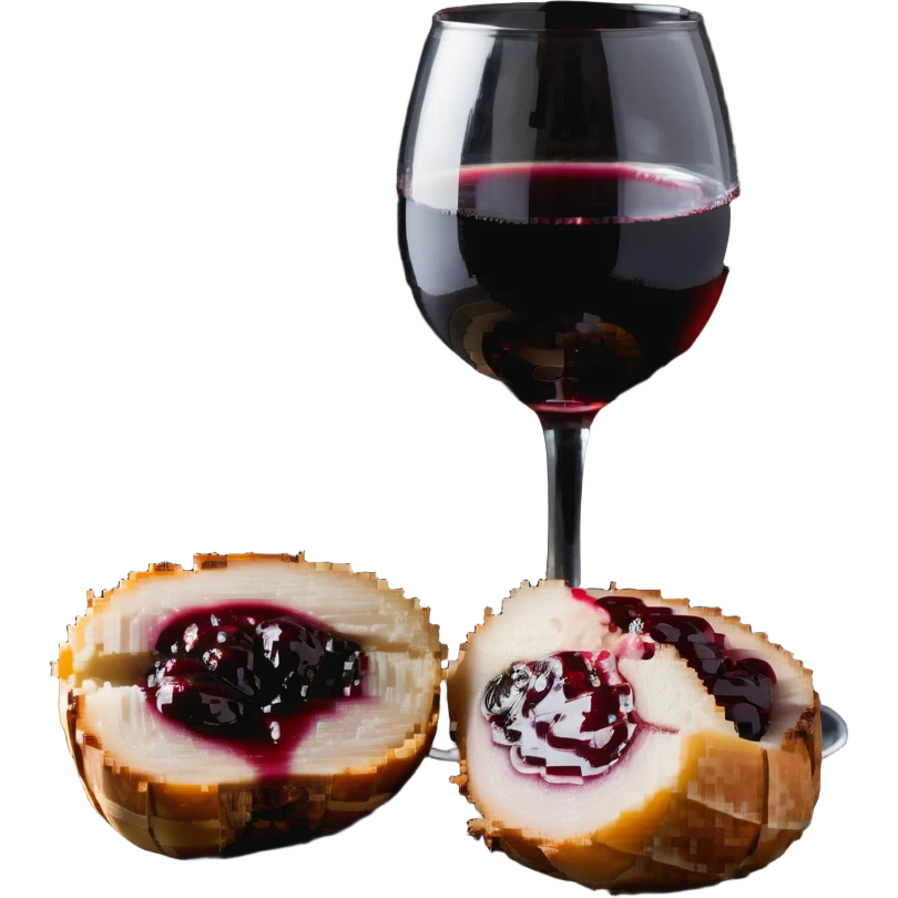 catalan porró filled with red wine emoji