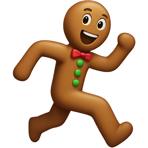 Gingerbread man running away emoji