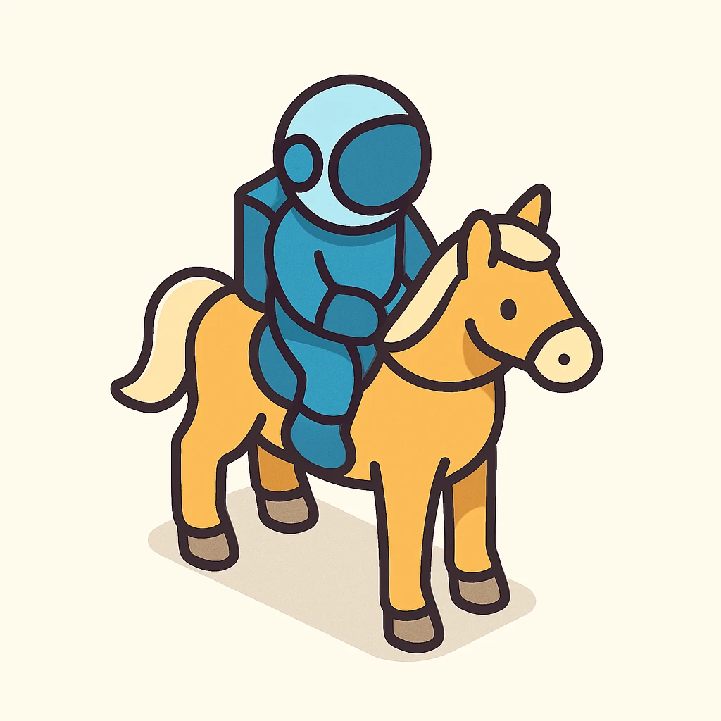 astronaut on horseback with stars in background emoji