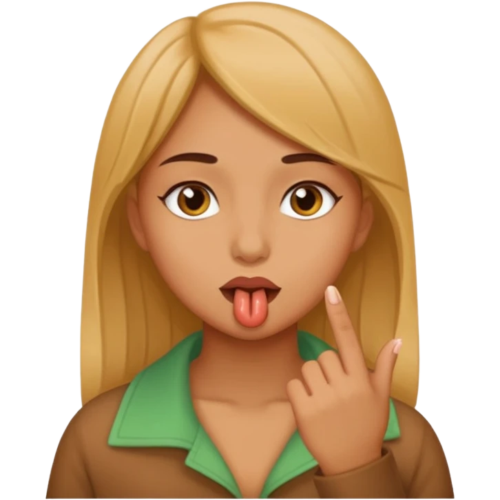 Girl sucking on finger emoji