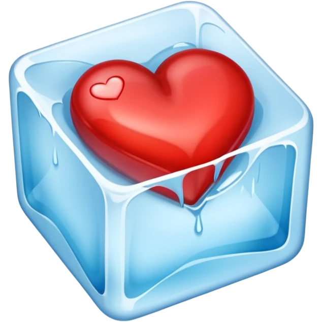 Red heart in an ice cube emoji