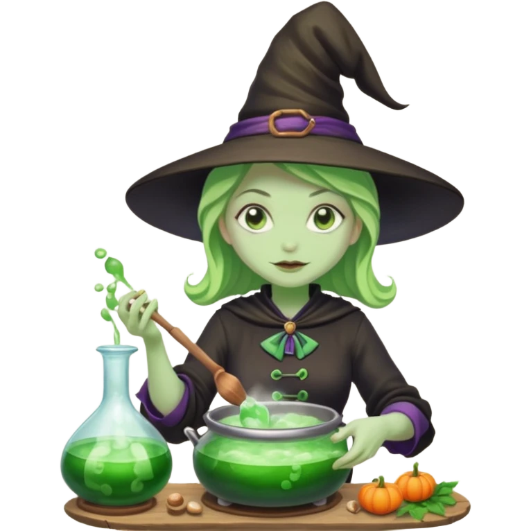 green witch cooking potion emoji