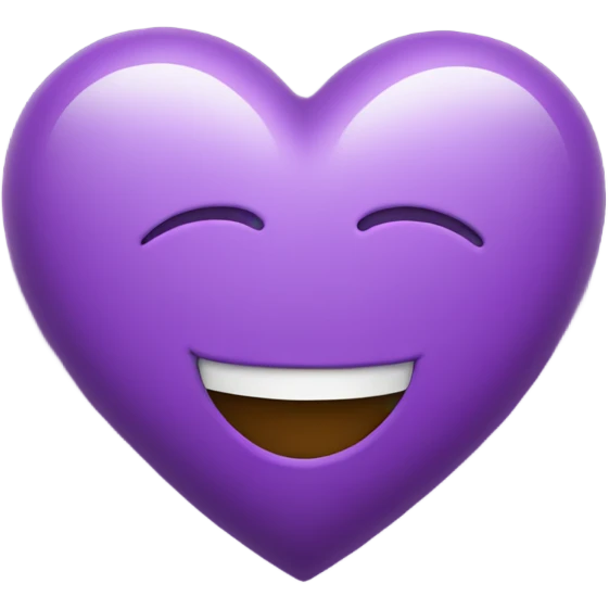 purple heart with smiley face  emoji