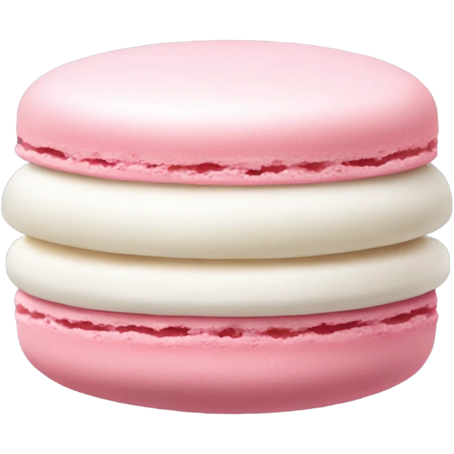 one pink white cream macaron emoji