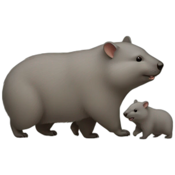 wombat family walking emoji