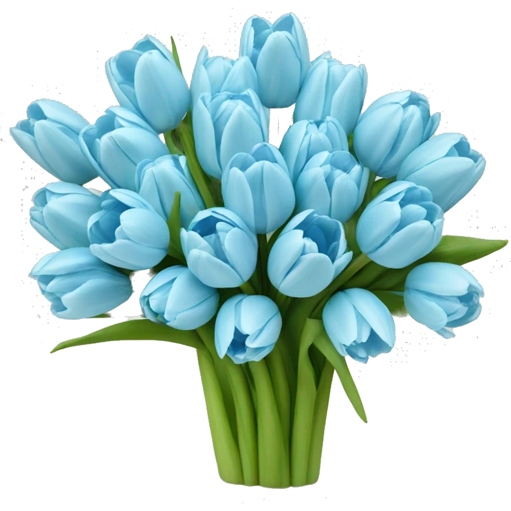 beautiful light blue tulip bouquet with bows most beautiful  emoji