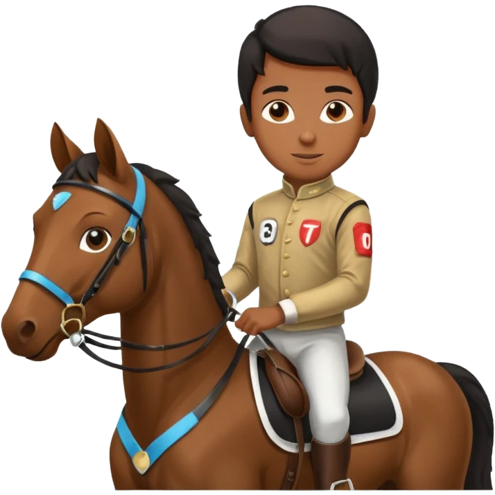 black boy riding horse wearing racing cloth black emoji