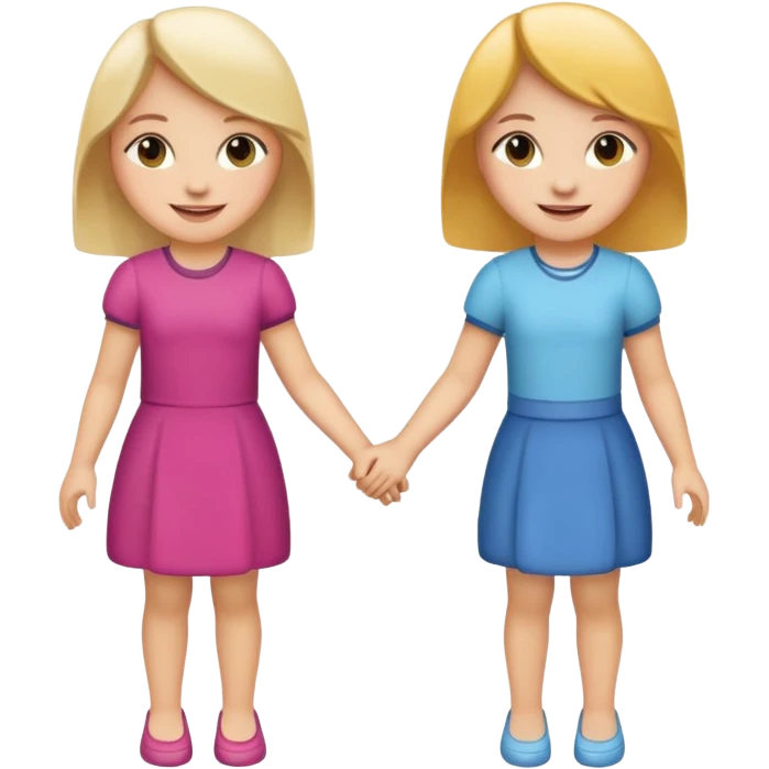 Two girls holding hands emoji