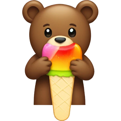Bear licking a popsicle emoji