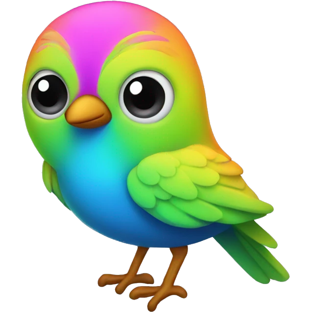 little neon colored Cute Bird  emoji