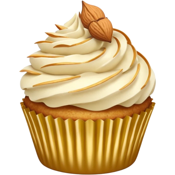 Cupcake con almendra en rodajas emoji