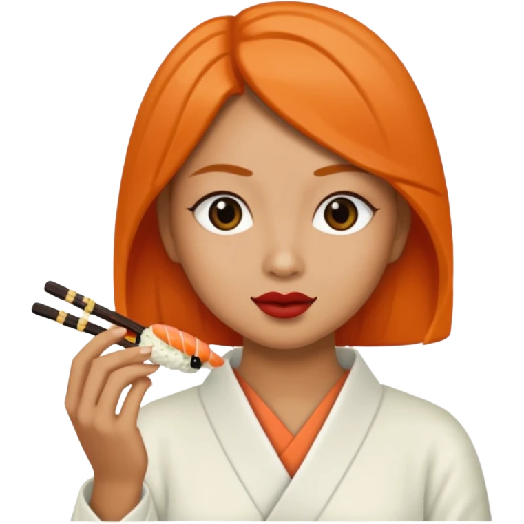 Mona from Nanalan eating sushi emoji