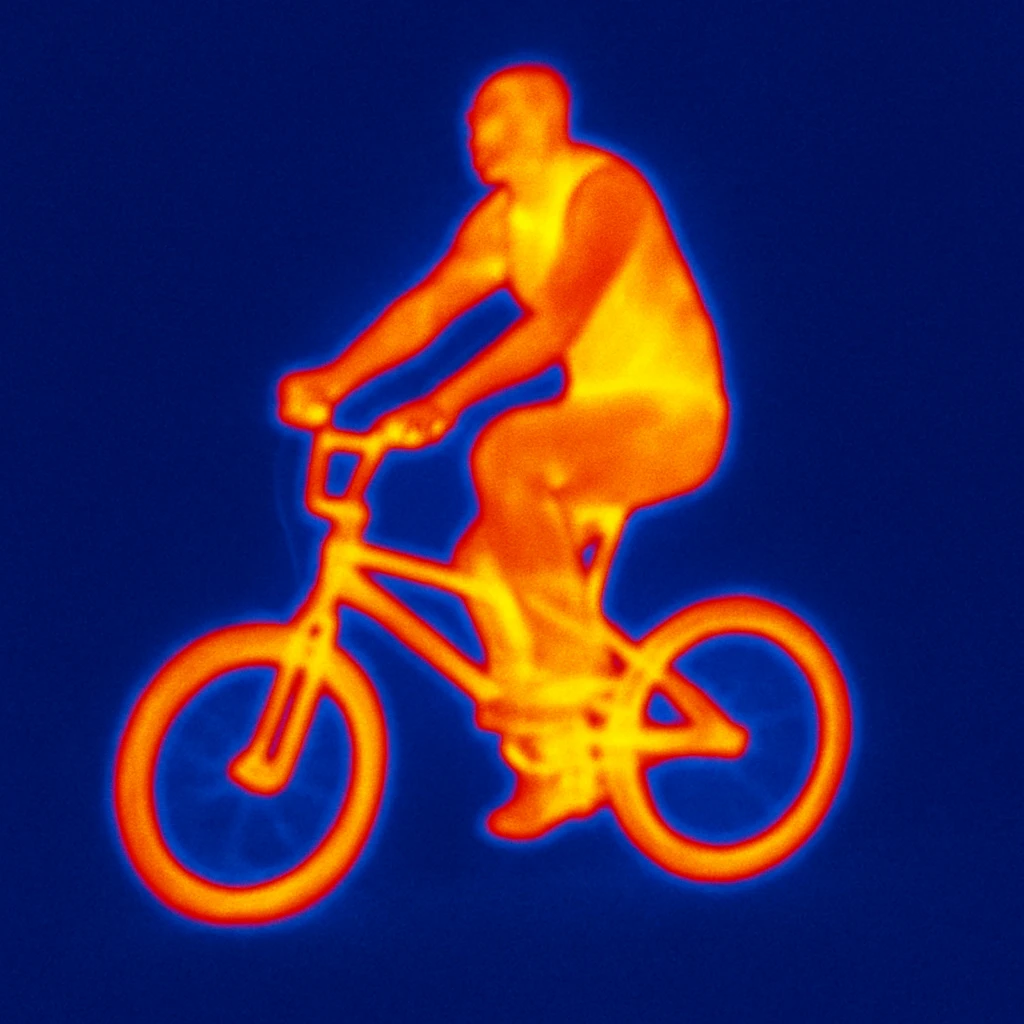 CJ from GTA San Andreas riding a BMX with a background, a map, and health and money indicators as in the game emoji